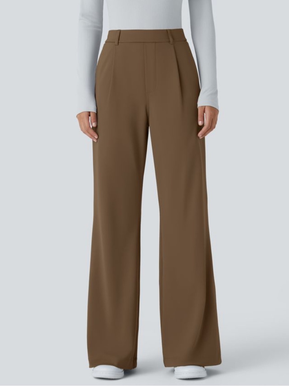 Halara Flex DayStretch High Waisted Pocket Work Flare Pants XL Dark Tan/Brown